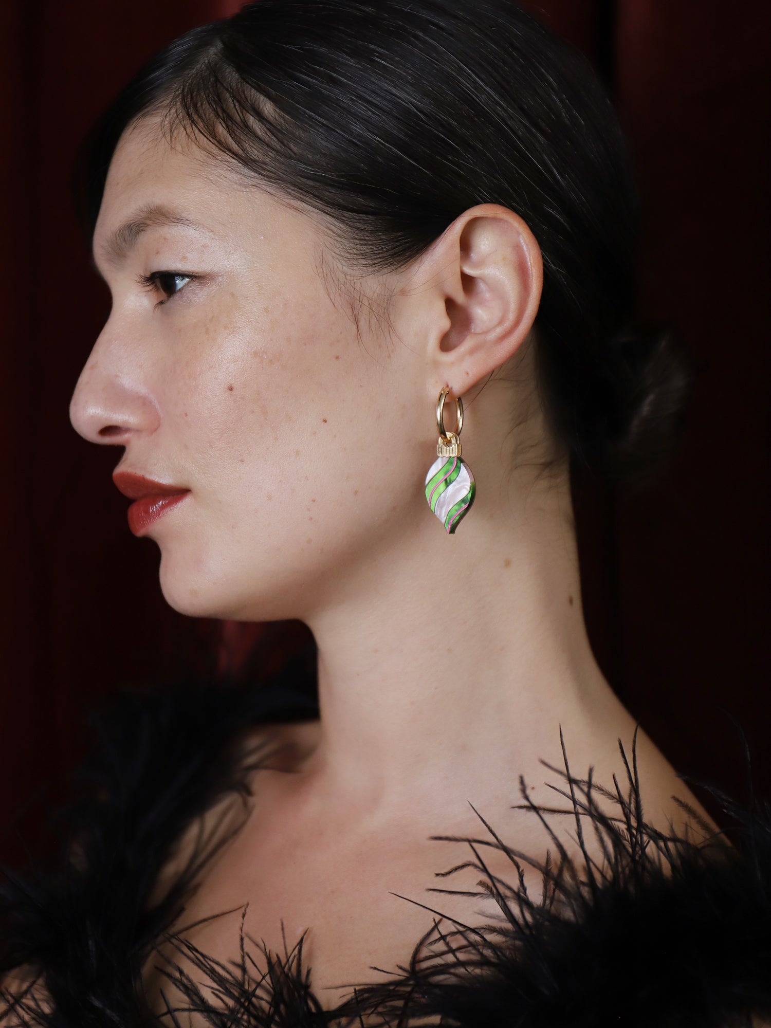 Bauble II Hoops in Moss - Limited Edition