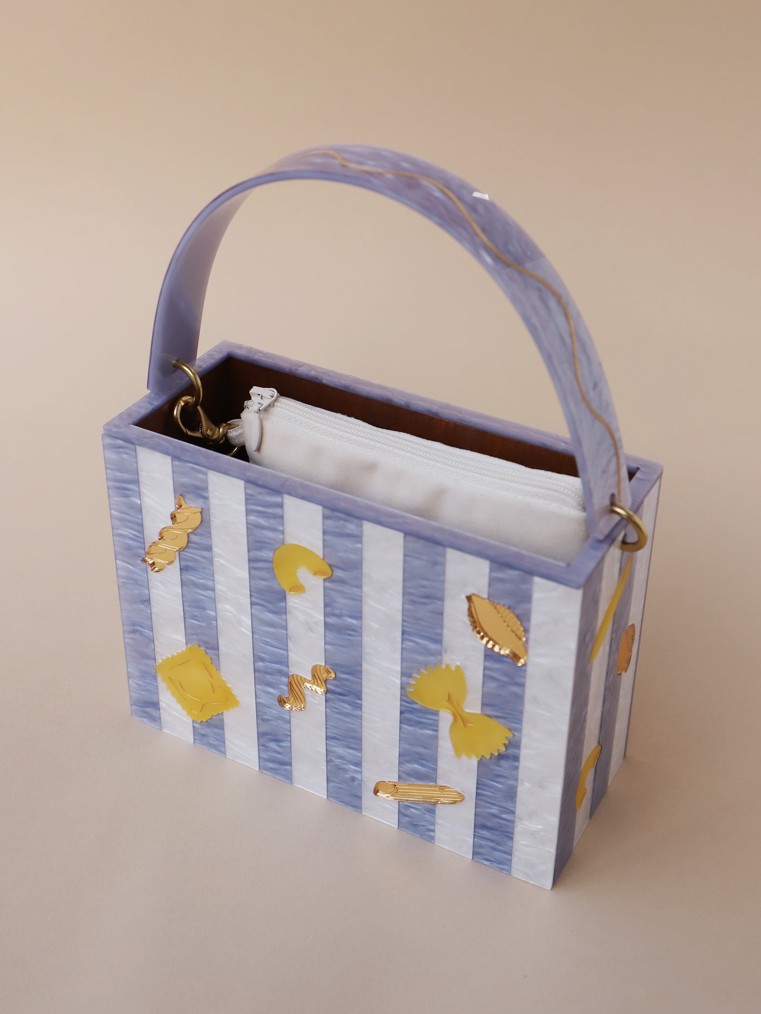 Pasta Bag in Blue/White