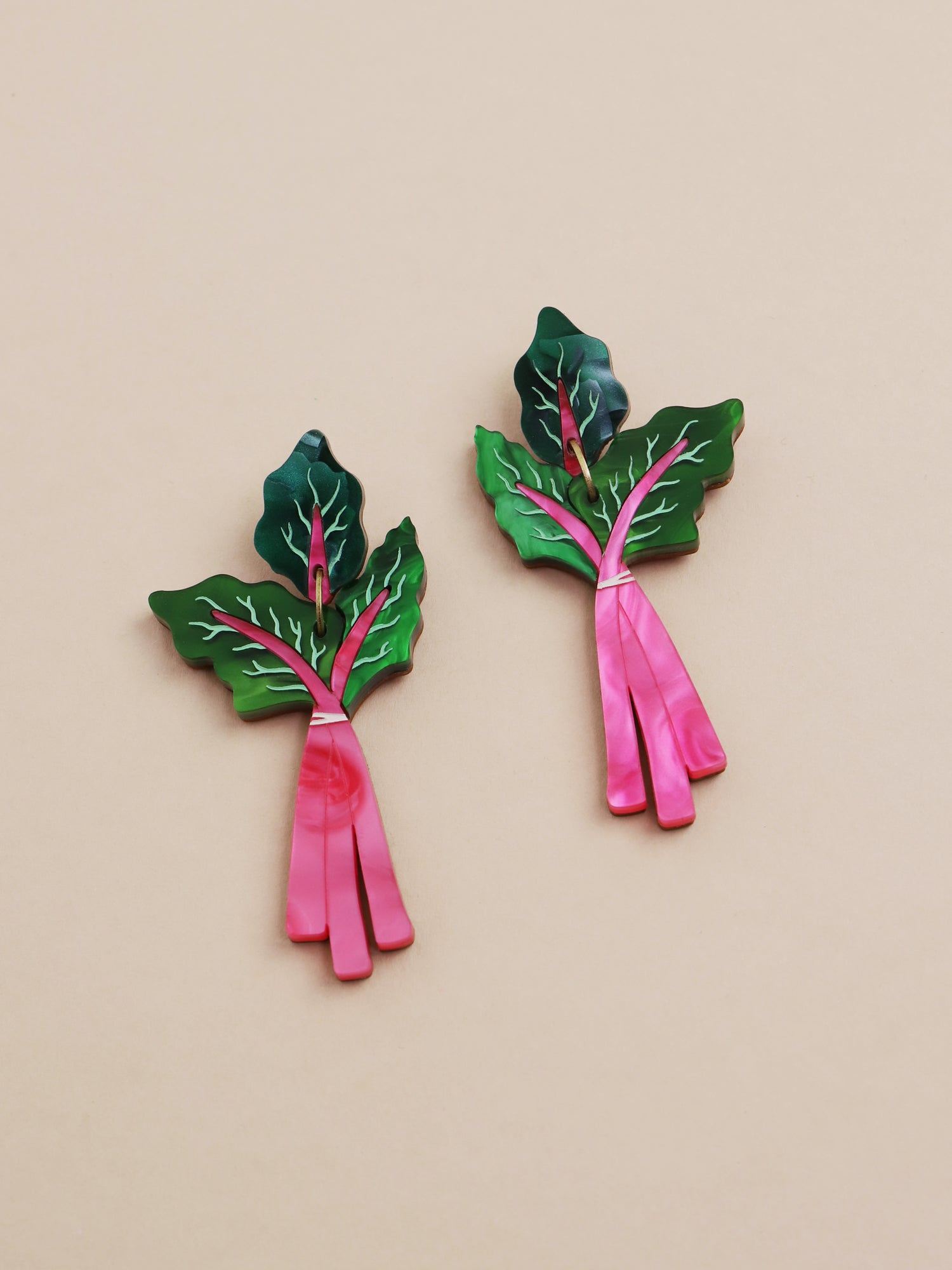 Rhubarb Statement Earrings