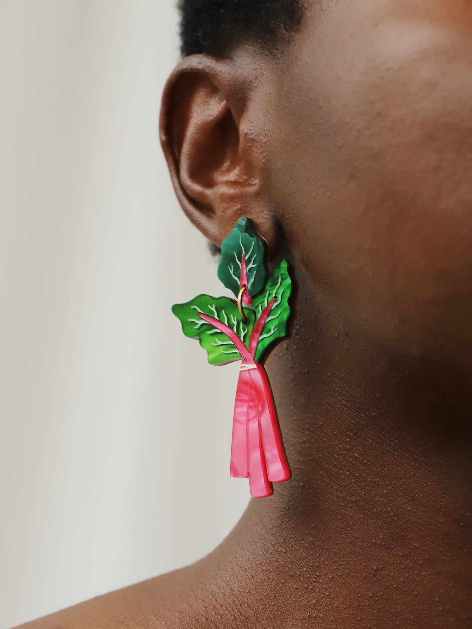 Rhubarb Statement Earrings