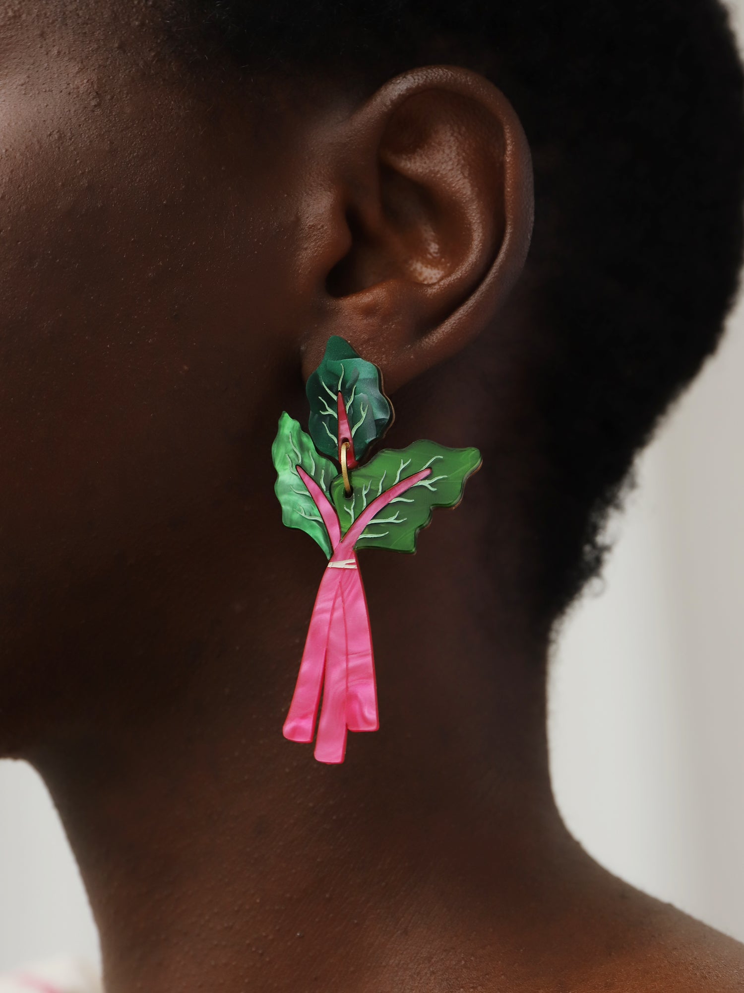 Rhubarb Statement Earrings