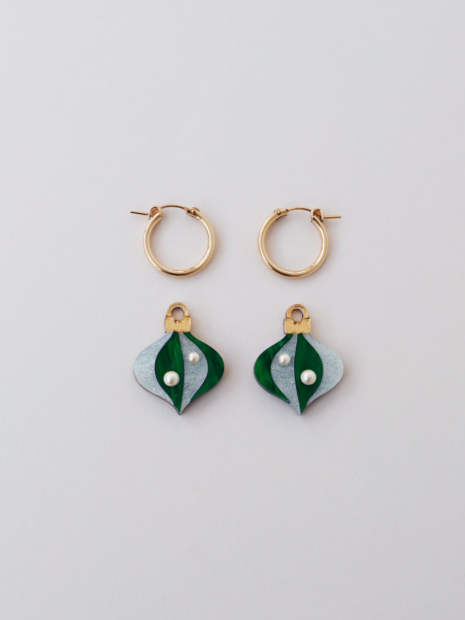 Bauble Hoops in Emerald - Limited Edition