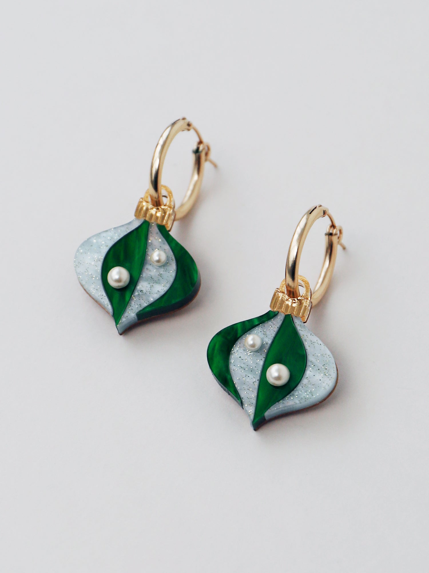 Bauble Hoops in Emerald - Limited Edition