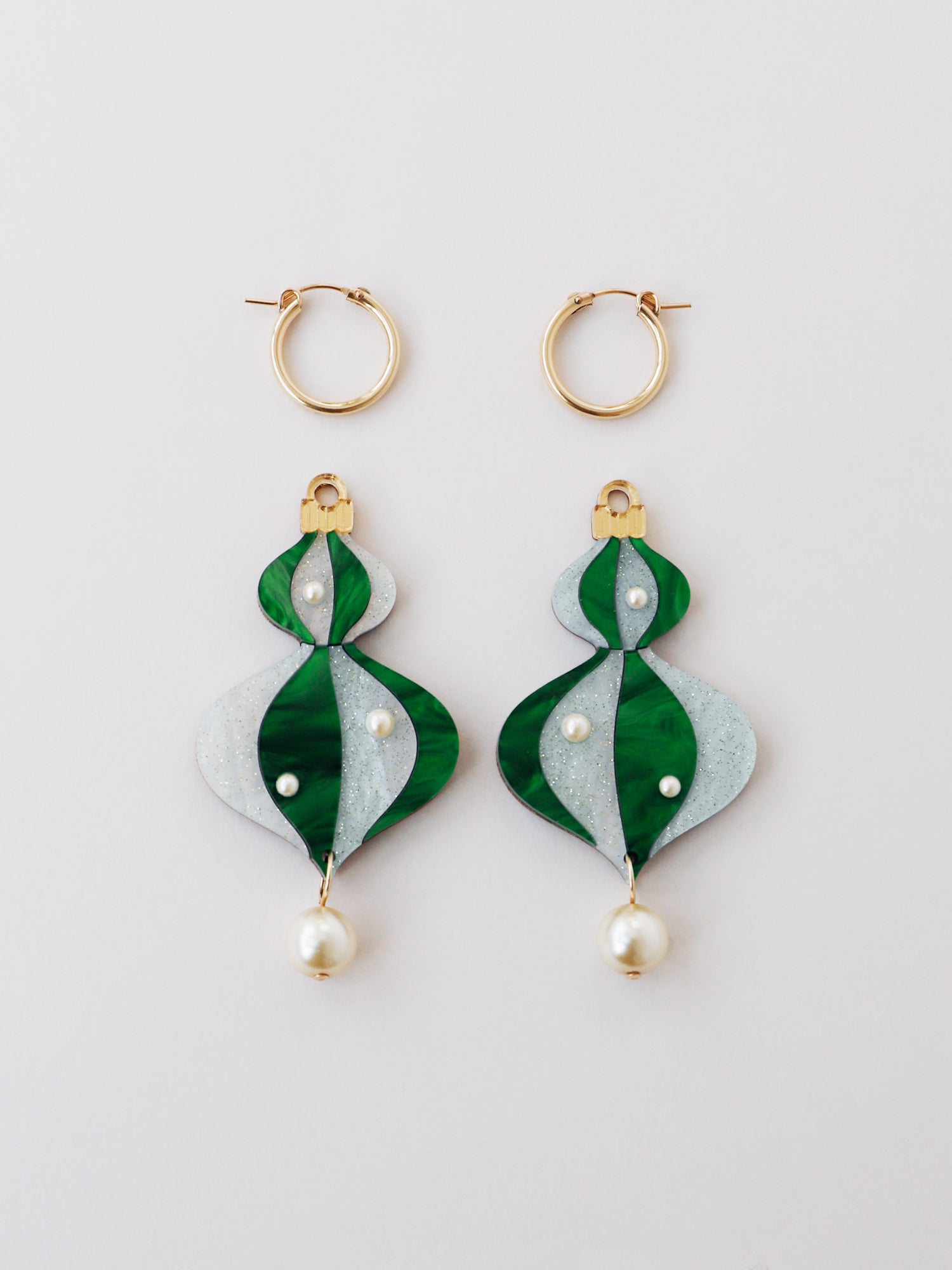 Bauble Statement Hoops in Emerald - Limited Edition