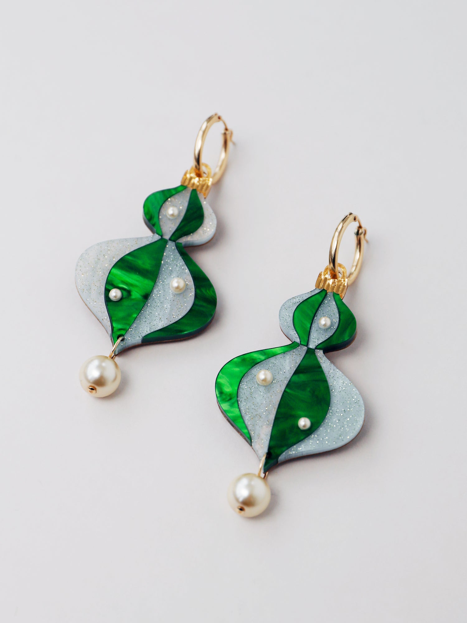 Bauble Statement Hoops in Emerald - Limited Edition