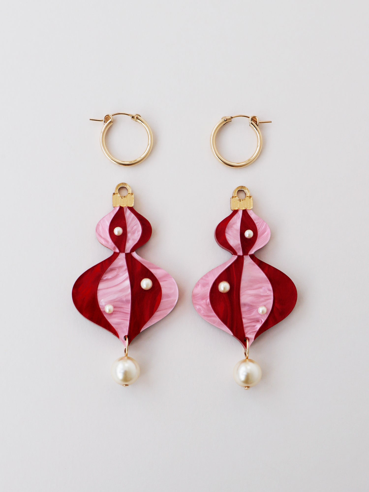 Bauble Statement Hoops in Red - Limited Edition