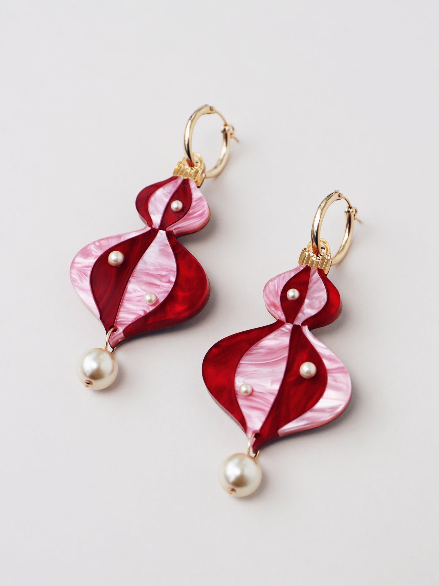 Bauble Statement Hoops in Red - Limited Edition