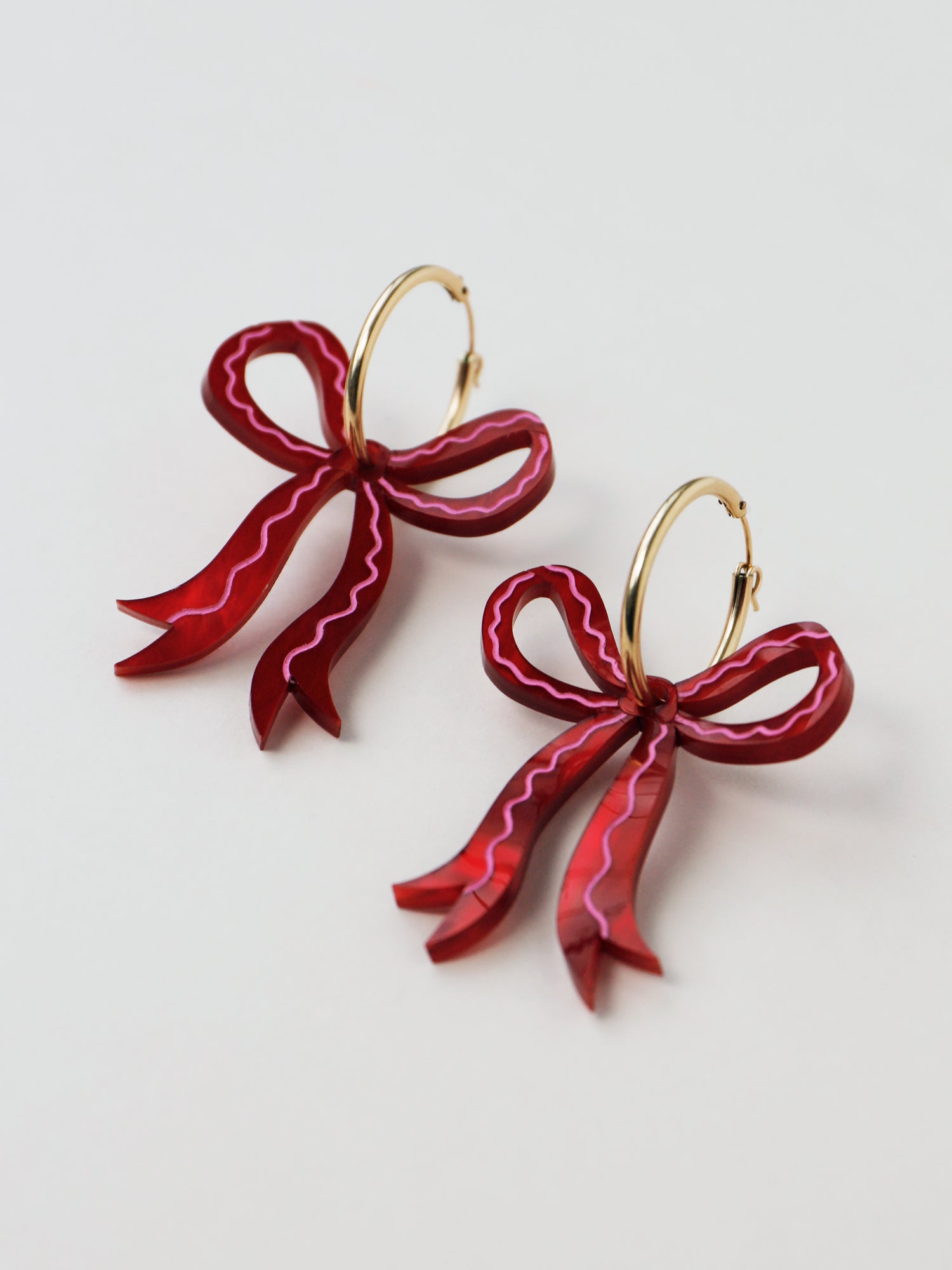 Bow Hoops in Scarlet - Limited Edition